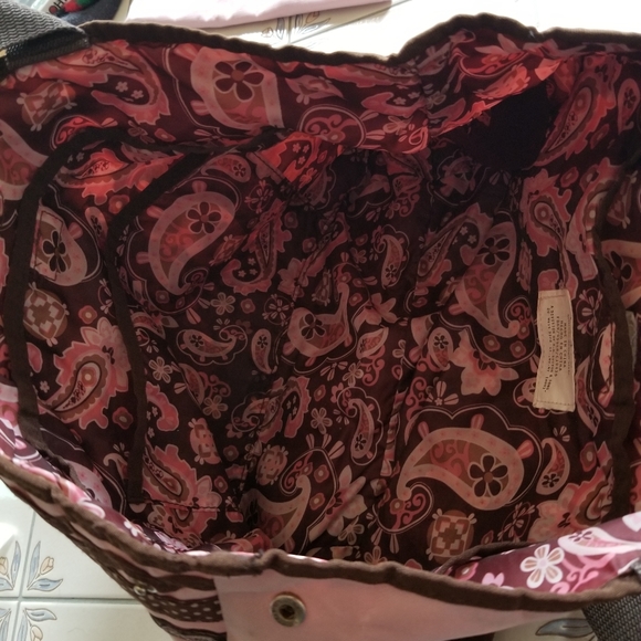 Pink & Brown Diaper Bag with Changing Pad - Picture 7 of 12